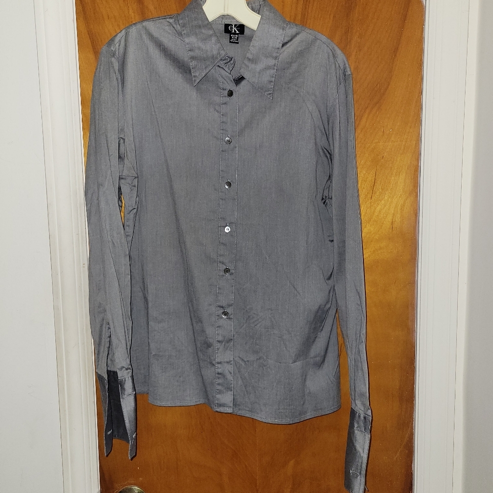 CK Grey Button Down Shirt with French Cuffs